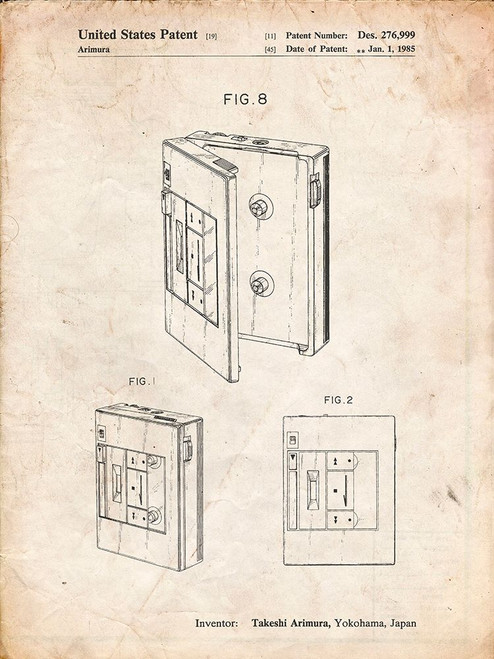 PP551-Vintage Parchment Toshiba Walkman Patent Poster Poster Print - Cole Borders