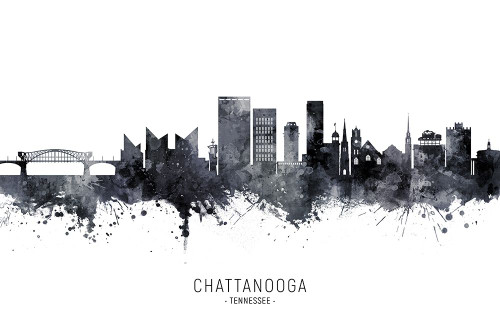 Chattanooga Tennessee Skyline Poster Print - Michael Tompsett