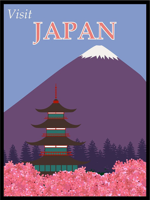 Japan Mount Fuji Travel Poster Poster Print - Travel Posters Vintage
