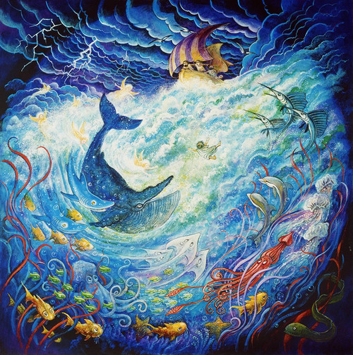 Jonah And The Whales Poster Print - Bill Bell