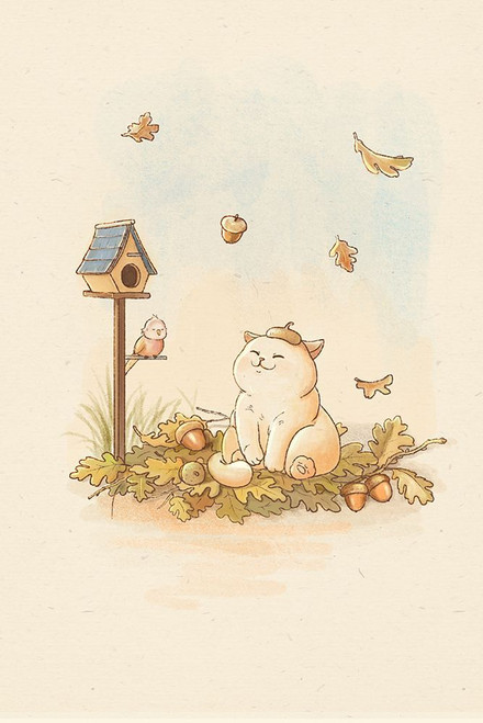 Chilling Chubby Cat Poster Print - Xuan Thai