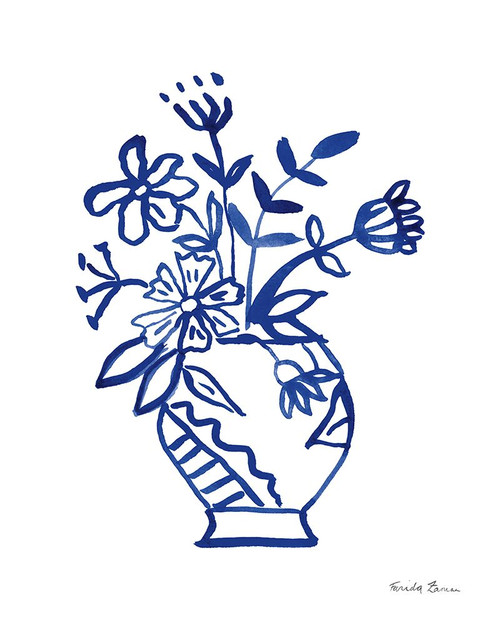 Blue Vases III Poster Print - Farida Zaman