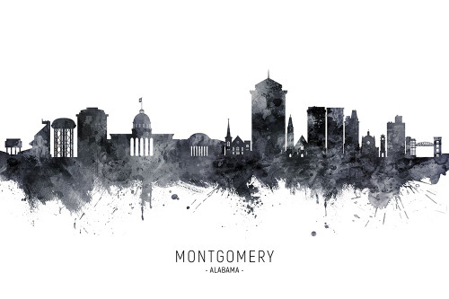Montgomery Alabama Skyline Poster Print - Michael Tompsett