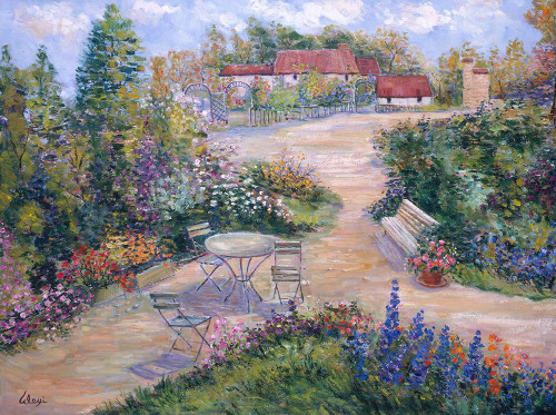 Springtime Patio Poster Print - Alexi Fine