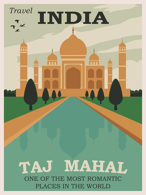 India Taj Mahal Travel Poster Poster Print - Travel Posters Vintage
