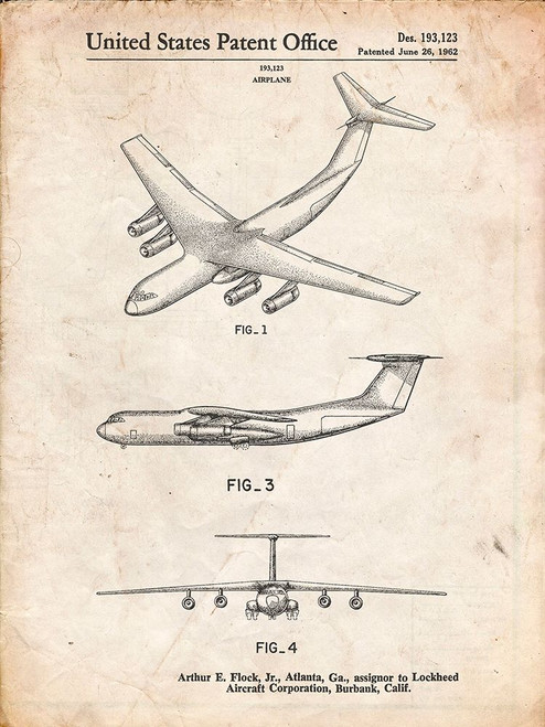 PP944-Vintage Parchment Lockheed C-130 Hercules Airplane Patent Poster Poster Print - Cole Borders