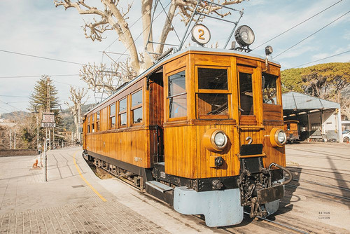 Mallorca Train Poster Print - Nathan Larson