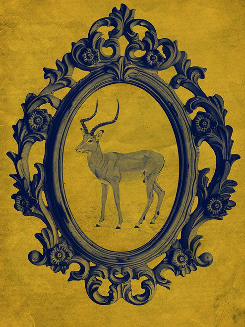 Framed Gazelle in Yellow Poster Print - Studio SEA