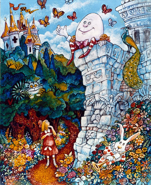 Alice And Humpty Dumpty Poster Print - Bill Bell