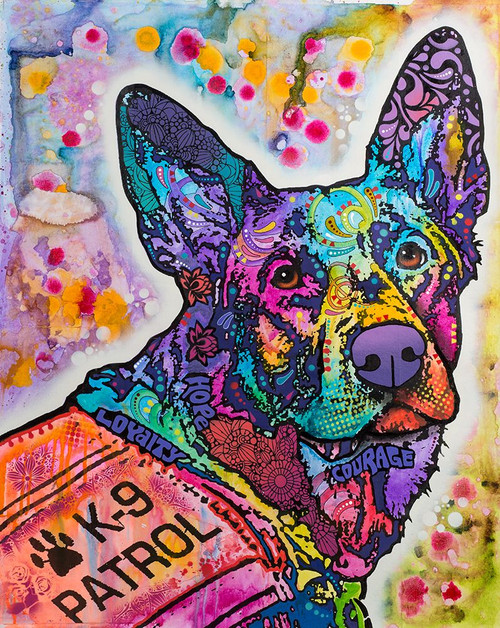 K-9 Patrol German Shep Action Poster Print - Russo Collection Dean