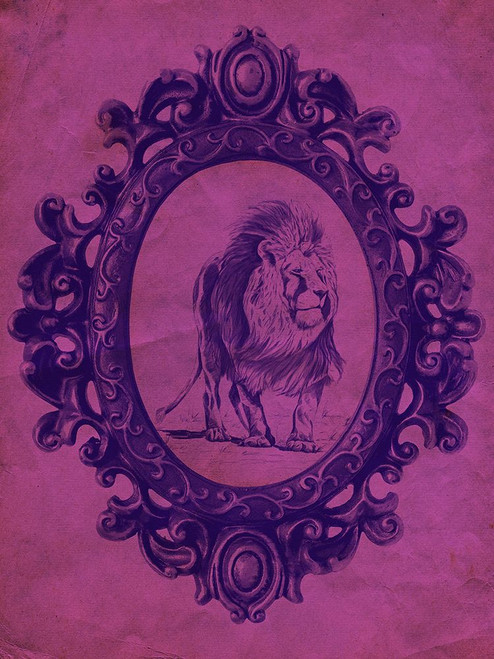 Framed Lion in Violet Poster Print - Studio SEA