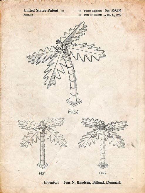PP938-Vintage Parchment Lego Tree Patent Poster Poster Print - Cole Borders