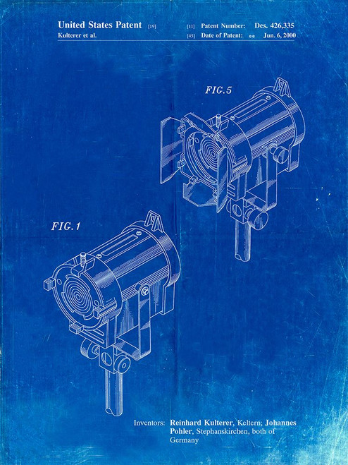 PP548-Faded Blueprint Stage Lighting Patent Poster Poster Print - Cole Borders