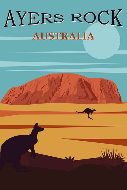 Australia Travel Poster Ayers Rock Poster Print - Travel Posters Vintage