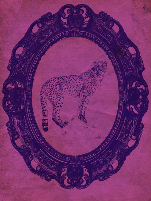 Framed Cheetah in Violet Poster Print - Studio SEA
