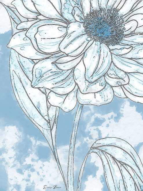 Blue Floral 2 Poster Print - Denise Brown