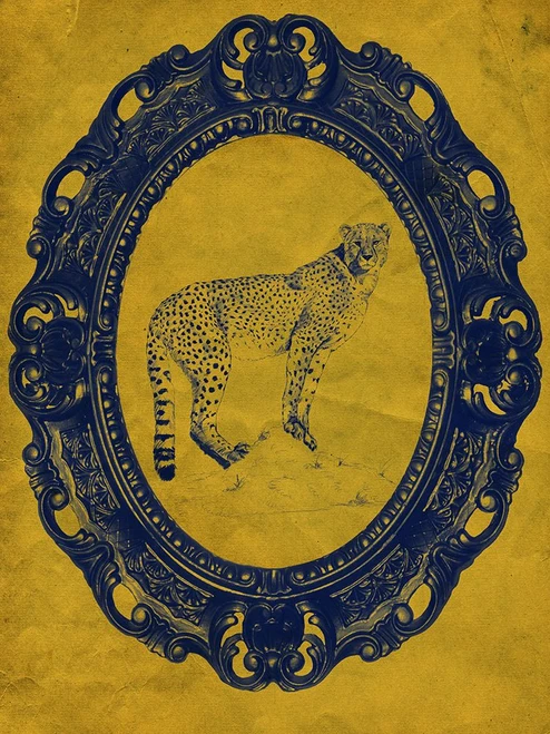 Framed Cheetah in Yellow Poster Print - Studio SEA