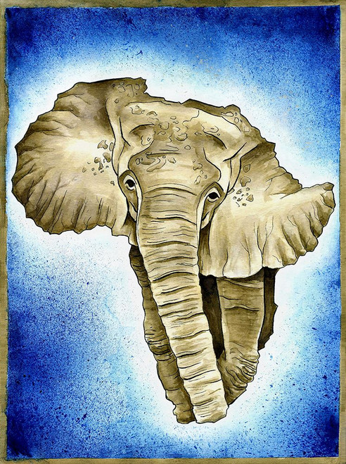 African Continent Watercolor Poster Print - Ben Heine