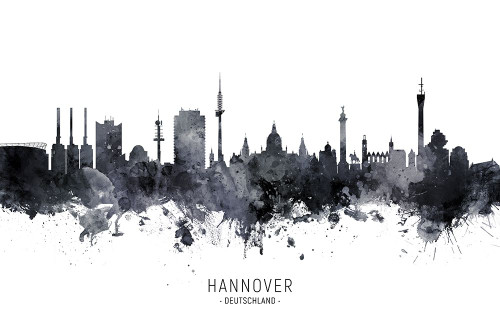 Hannover Germany Skyline Poster Print - Michael Tompsett