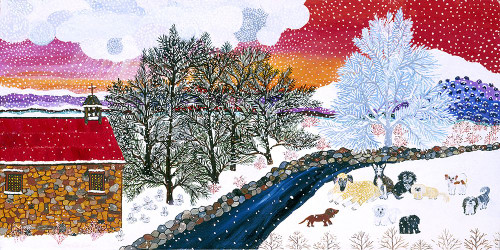 Nine Dog Noel Poster Print - Kristin Nelson