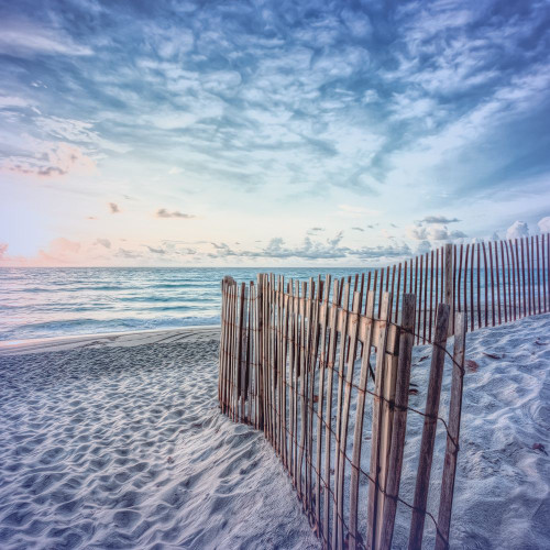 Daybreak on the Dunes Pale Blues in Square Poster Print - Life Gallery Celebrate