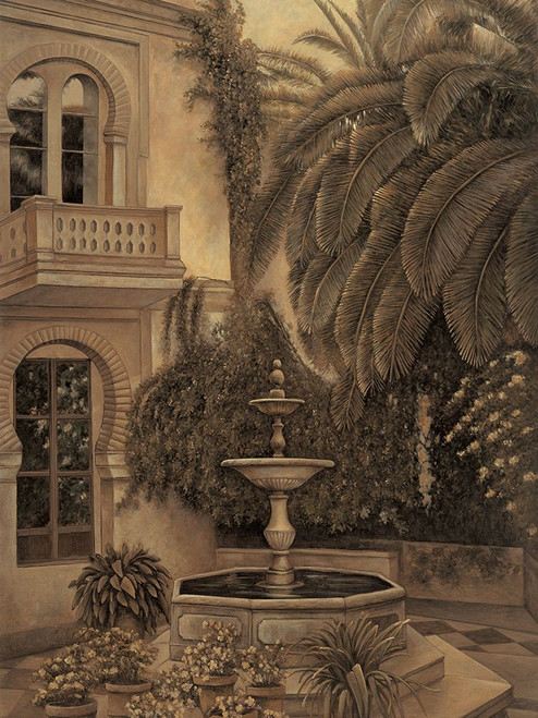 The Loggia and Fountain Poster Print - David Parks