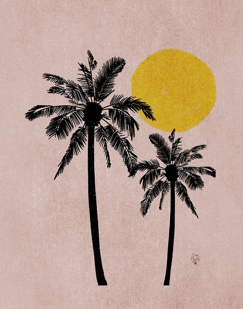 Pink Bg Palm Tree Poster Print - Erum Khalili