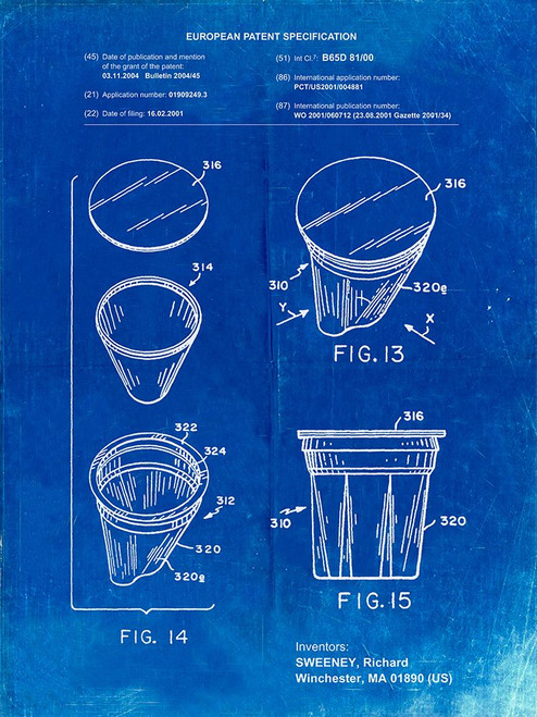 PP904-Faded Blueprint Keurig Cartridge Coffee Patent Poster Poster Print - Cole Borders