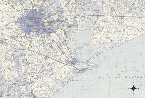 Houston Map B Poster Print - ArtLab GI