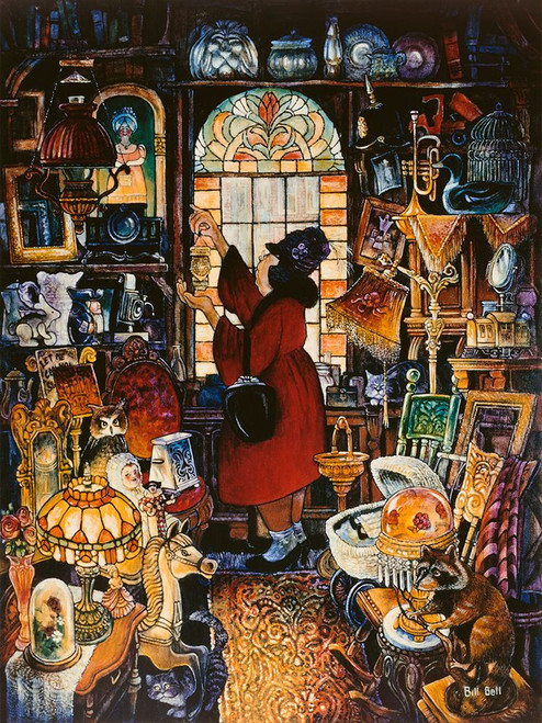 Antique Lady Red Coat II Poster Print - Bill Bell