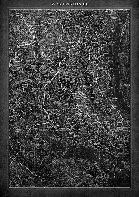Washington DC Map A Poster Print - ArtLab GI