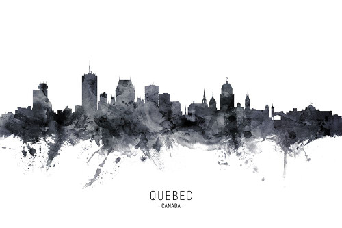 Quebec Canada Skyline Poster Print - Michael Tompsett
