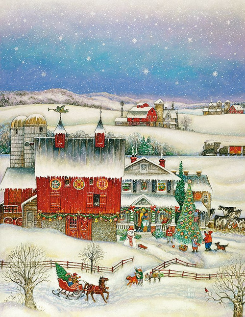Country Christmas Poster Print - Bill Bell