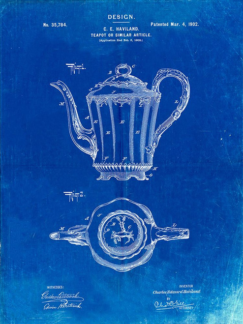 PP873-Faded Blueprint Hasbro Concept Game Patent Poster Poster Print - Cole Borders