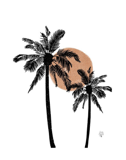 White Background Palm Trees Poster Print - Erum Khalili