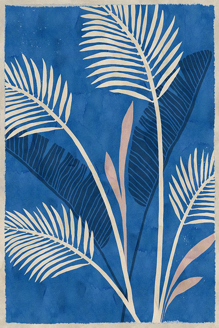 Cobalt Blue Palms II Poster Print - Flora Kouta