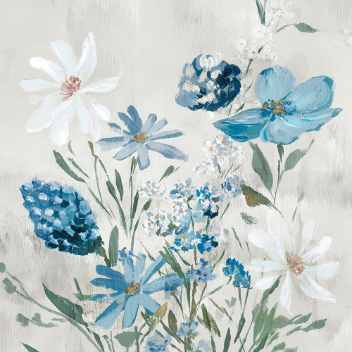 Blue Wild Flowers Poster Print - K Aria