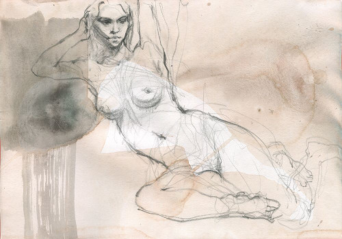 Abstracted Nude in Rest Poster Print - Samira Yanushkova