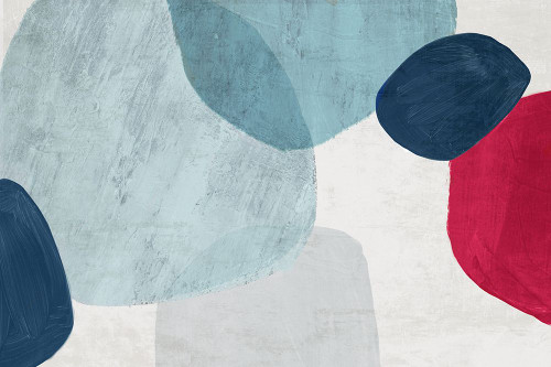 Red and Blue Pebbles II Poster Print - Emma Peal