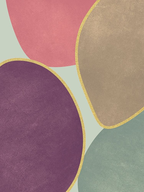 Abstract Circles With Gold 4 Poster Print - Bilge Paksoylu