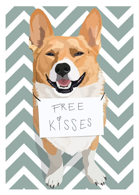 Free Kisses Poster Print - Kammille Bruun