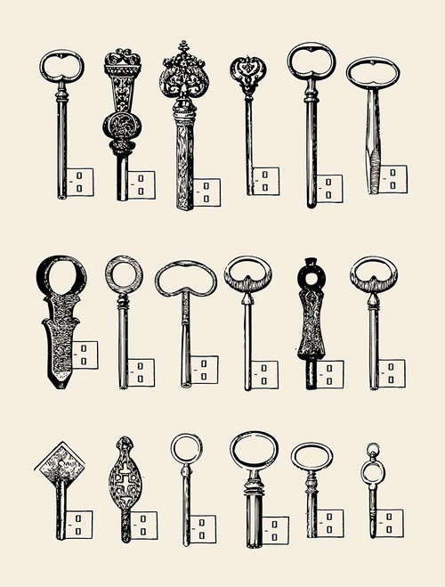 Usb Keys Poster Print - Florent Bodart
