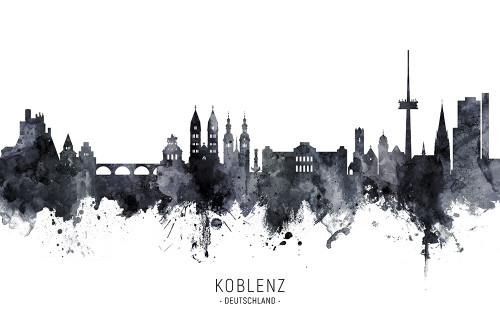 Koblenz Germany Skyline Poster Print - Michael Tompsett