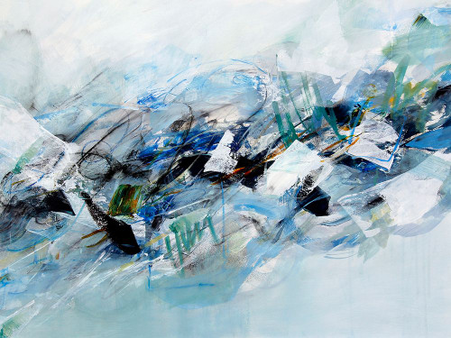 Cool Blue Pool with Reflection 1 Poster Print - Kati Bujna