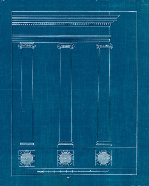 Architectural Columns III Blueprint Poster Print - Apple Portfolio Wild