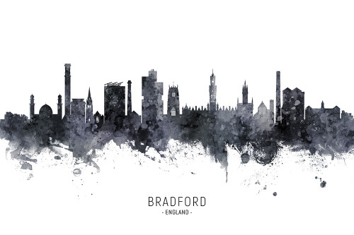 Bradford England Skyline Poster Print - Michael Tompsett