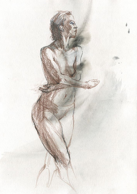 Nude sketch Poster Print - Samira Yanushkova