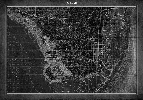 Miami Map A Poster Print - ArtLab GI
