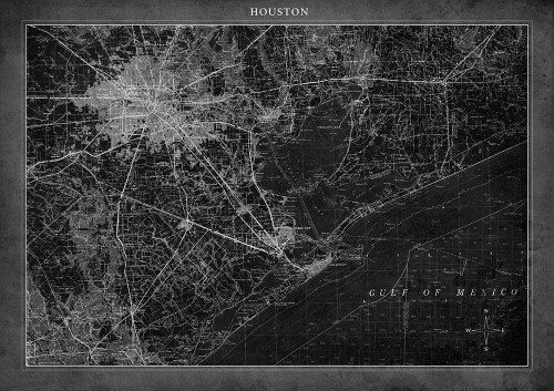 Houston Map A Poster Print - ArtLab GI