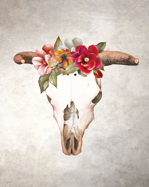 Flowered Skull Poster Print - Lanie Loreth